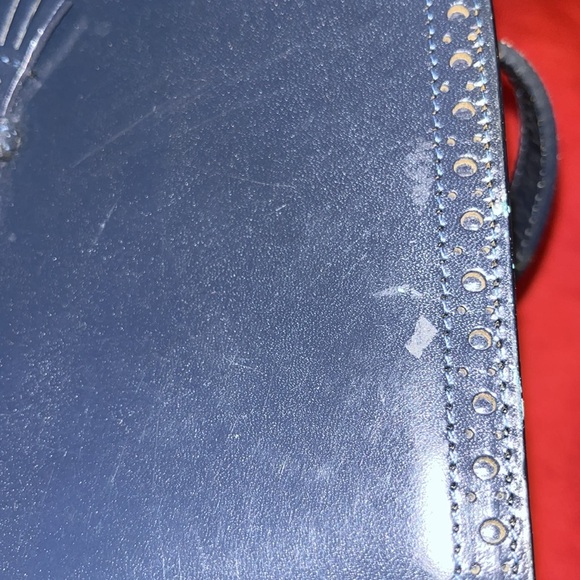 Perry Ellis vintage Navy Blue & gold tone cross body bag - Picture 5 of 12